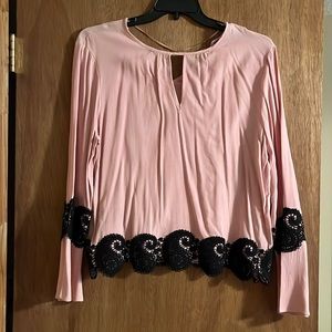 Pink and black blouse
